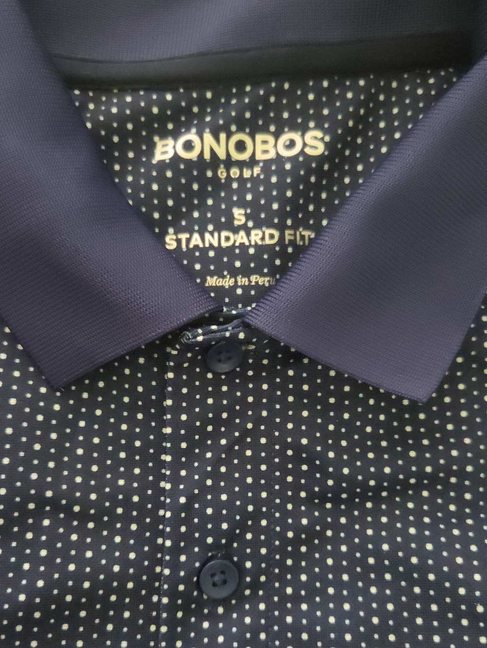 Bonobos Navy Polo with Micro Dot Pattern - Standard Fit, S